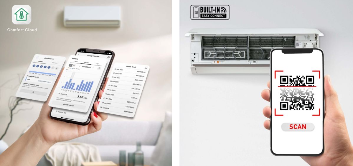 Mã QR được đặt ở dưới mặt nạ của cục lạnh nhanh chóng, dễ dàng