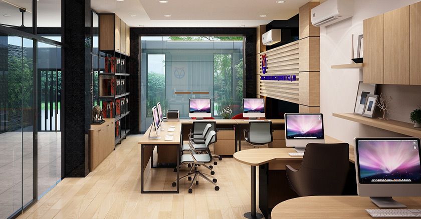 Lắp đặt kiểu treo tường có công suất vừa phải và nhỏ, thì có thể sẽ không phù hợp với căn phòng có nhiều nhân viên